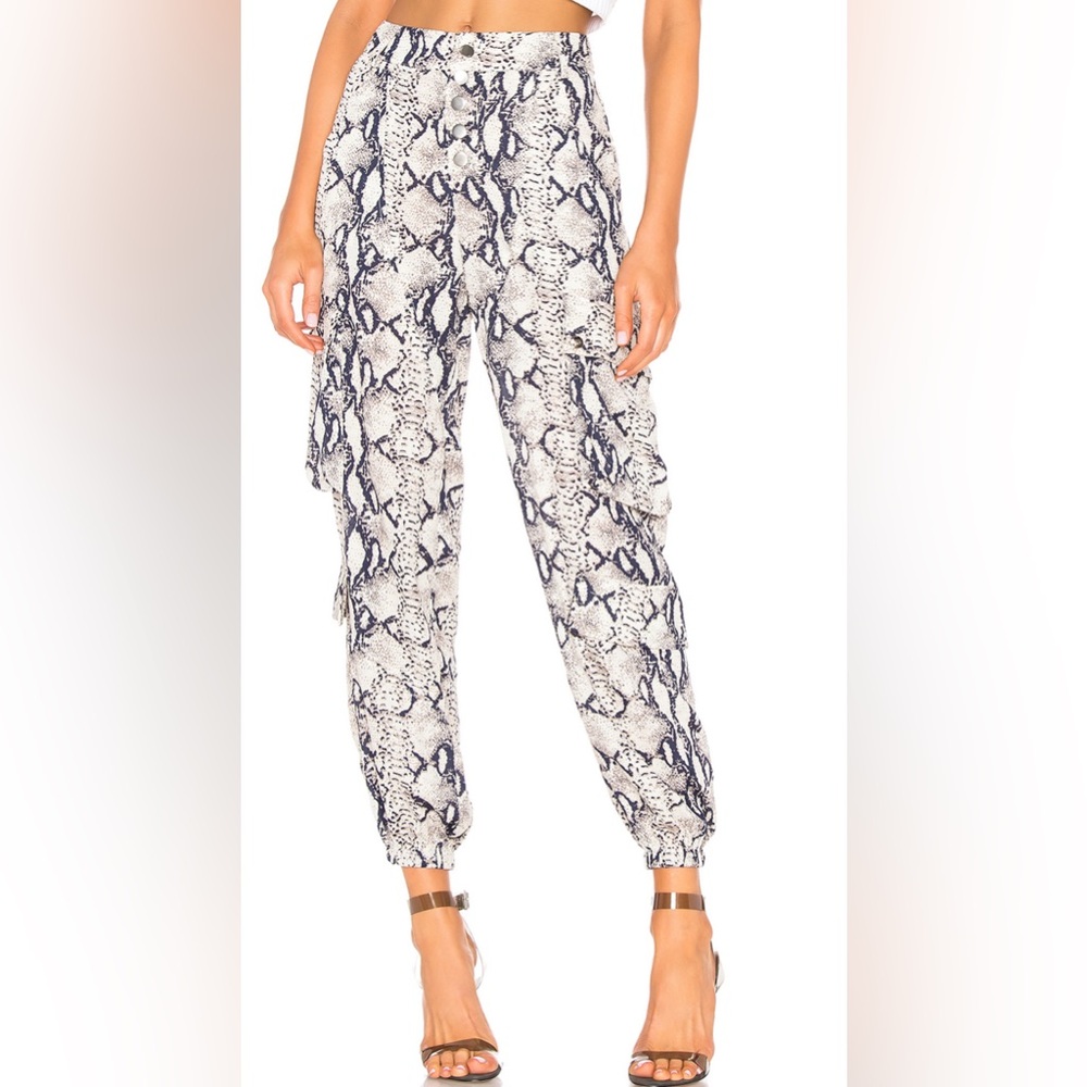 Lioness Black and White Snake Print Joggers | Sz XS